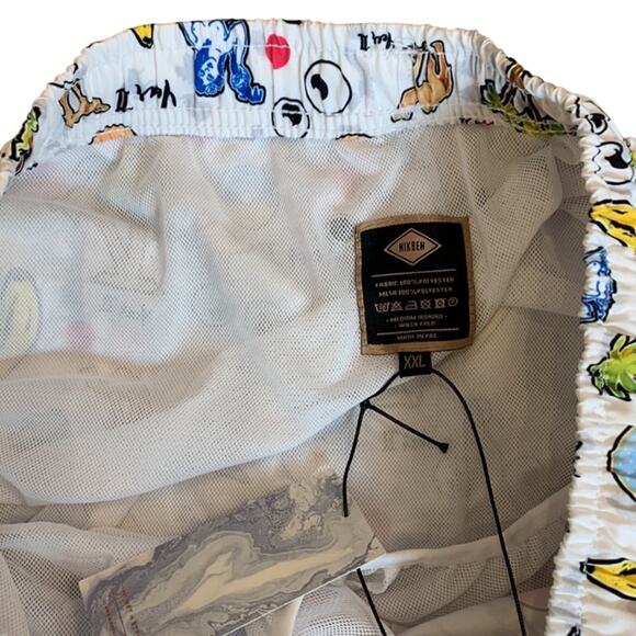 NIKBEN White Graphic Men’s Swim Shorts NWT XXL (runs small) - Picture 3 of 9